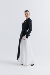 Ethereal Elegance Pleated Wrap Dress