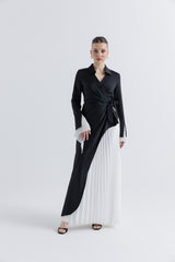 Ethereal Elegance Pleated Wrap Dress