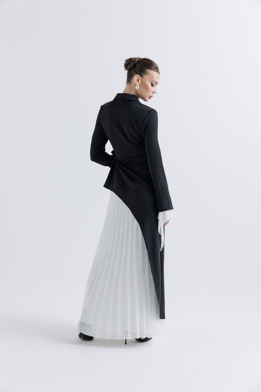 Ethereal Elegance Pleated Wrap Dress