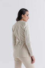 Embellished Asymmetrical Jacquard Jacket