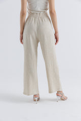 Textured Wide-Leg Pants