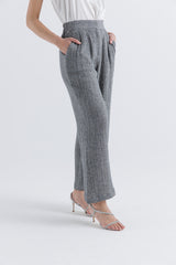 Textured Wide-Leg Pants