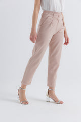 High-Waisted Pinstripe Tapered Pants