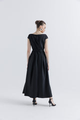 Chic Cap Sleeves Flowy Dress