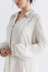 Elegance Redefined: Embellished Pleated Sleeve Shirt