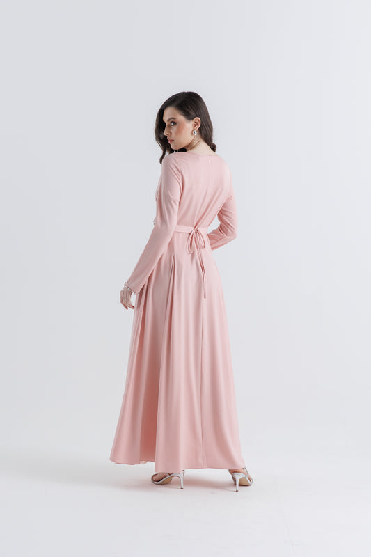 Embellished Pleated Maxi Gown – Elegant Evening & Occasion Wear