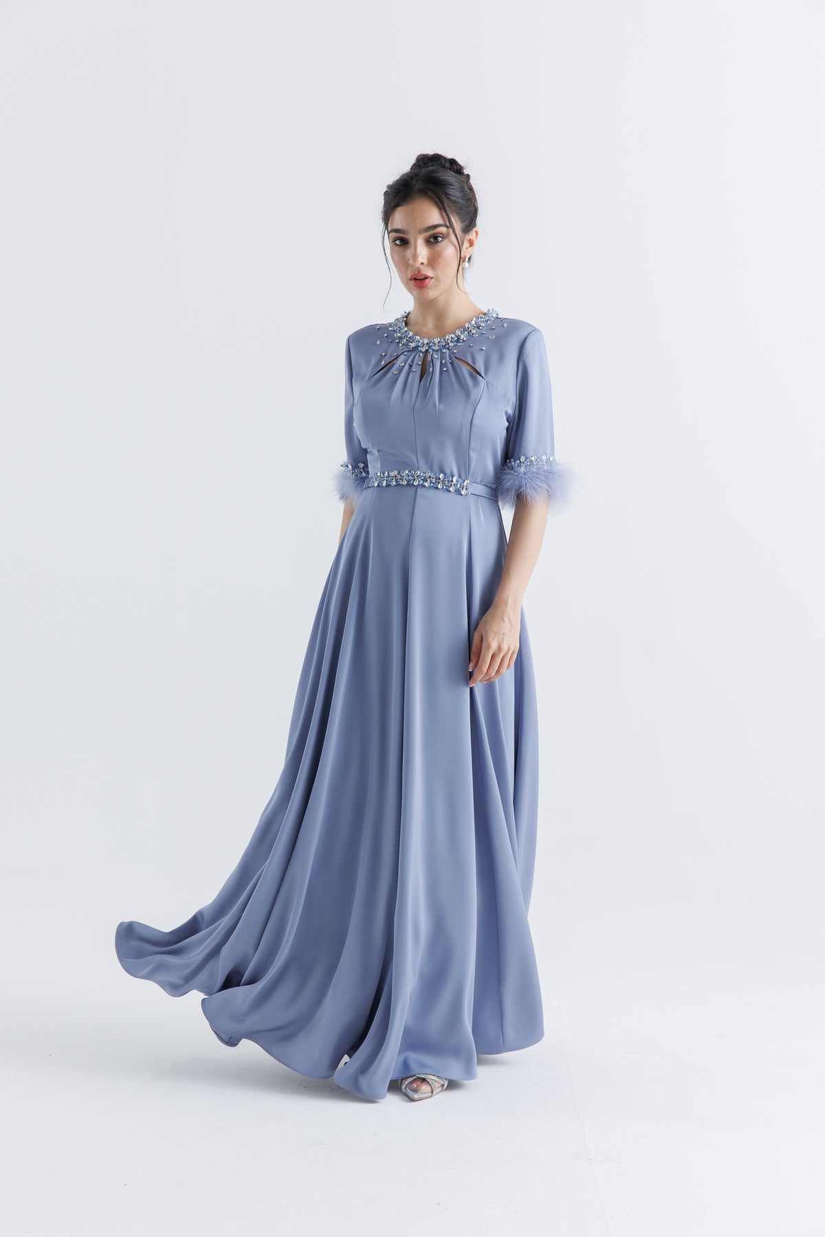 Ethereal Elegance Embellished Maxi Dress