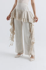 Ruffle-Detail Wide-Leg Pant