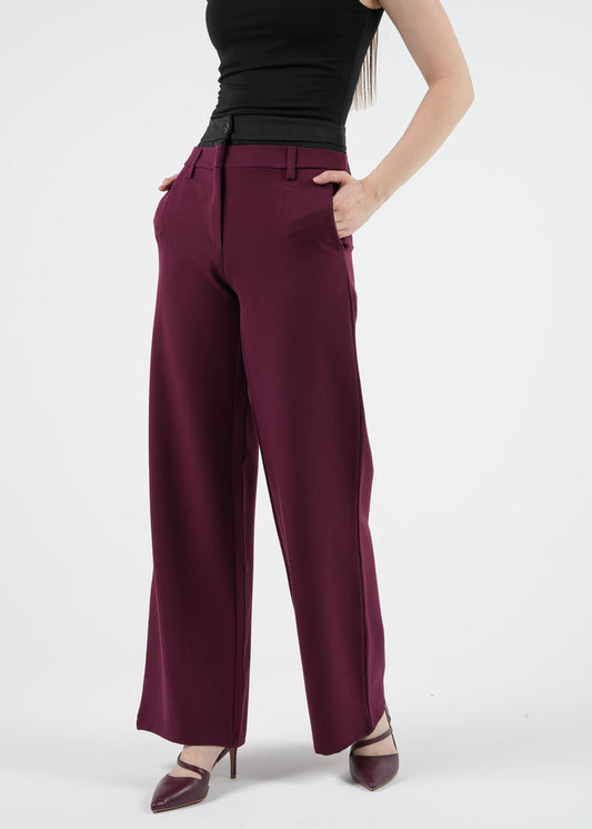 Formal Straight Leg Solid Trouser