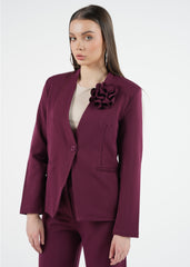 Modern Purple Blazer with Floral Accent