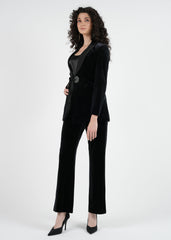 Velvet Straight Leg Solid Trouser