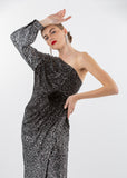2306207-One Shoulder Sequin Party Dress