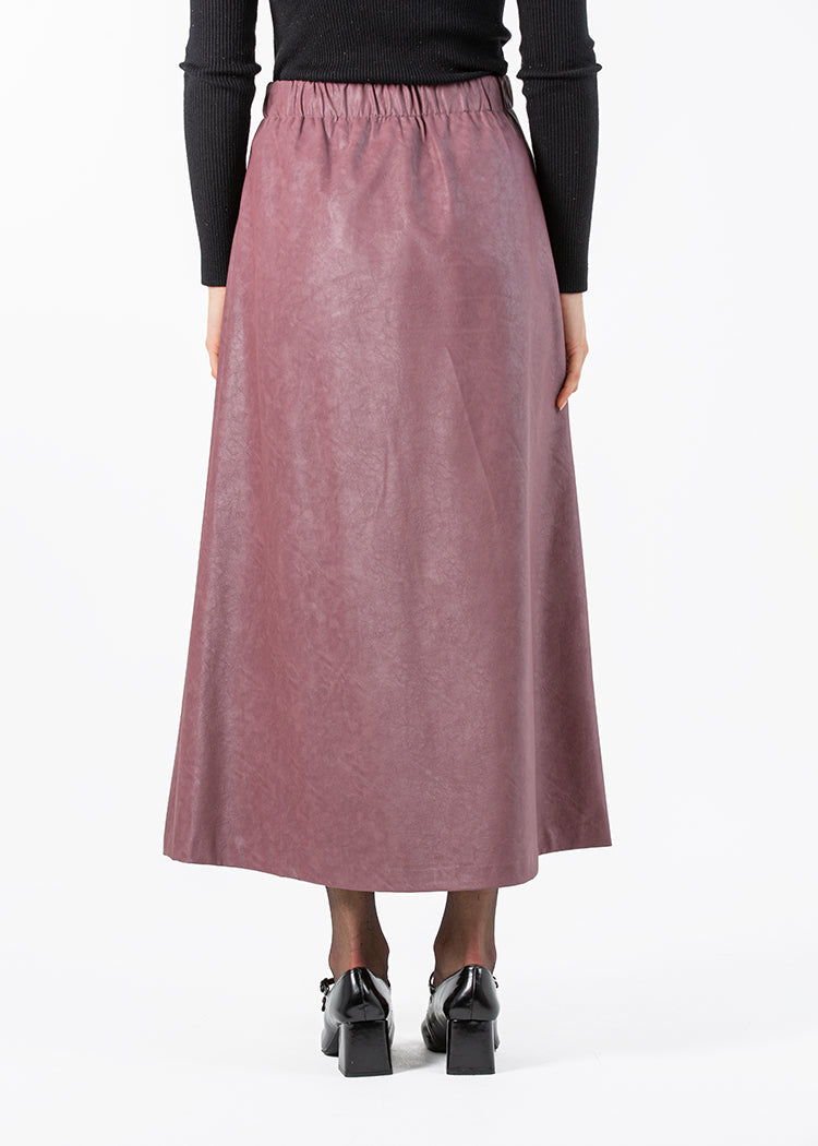 2101016- High Waisted Leather Skirt - Montania Shop