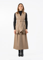 2108008- Belted Leather Vest - Montania Shop