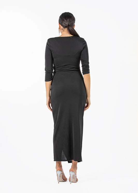 2306191-Asymmetric wrap effect  stretch-jersey maxi dress