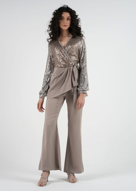 Side Embellished Straight-Leg Trousers