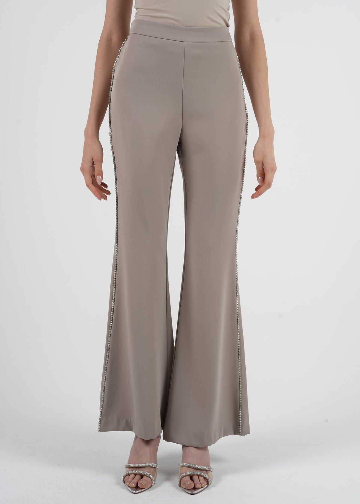 Side Embellished Straight-Leg Trousers