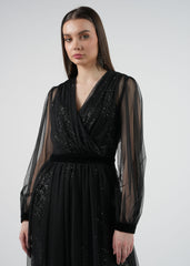 Sparkling Sheer Evening Dress