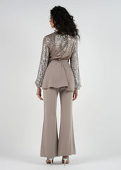 Side Embellished Straight-Leg Trousers