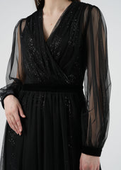 Sparkling Sheer Evening Dress