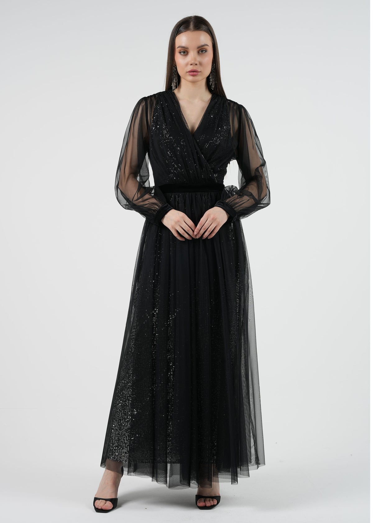 Sparkling Sheer Evening Dress