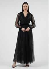 Sparkling Sheer Evening Dress