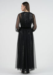 Sparkling Sheer Evening Dress