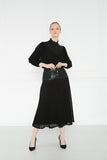 2101015- Peplum Lace Maxi Skirt