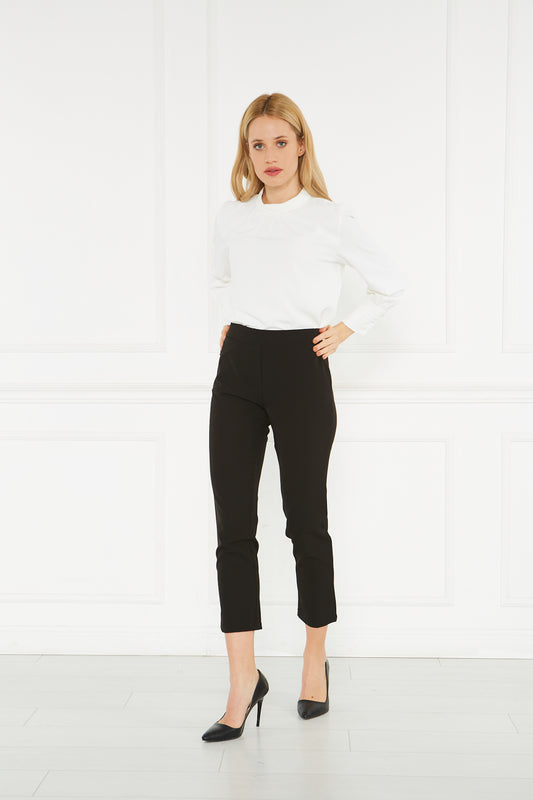 2104045- Tapered Pants with Elastic Back - Montania Shop