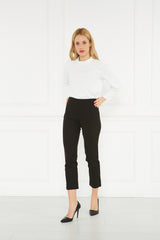 2104045- Tapered Pants with Elastic Back - Montania Shop