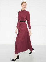 2143069- Suede Maxi Dress - Montania Shop