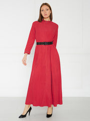 2143069- Suede Maxi Dress - Montania Shop