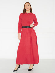 2143069- Suede Maxi Dress - Montania Shop