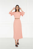 2143078- Belted Maxi Dress - Montania Shop