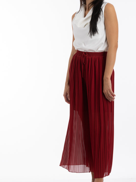 2204152- Wide Pleated Palazzo Pants