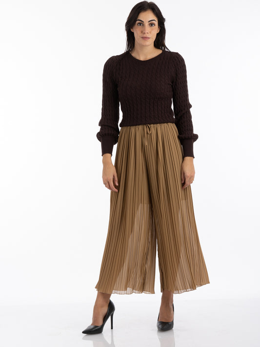 2204152- Wide Pleated Palazzo Pants