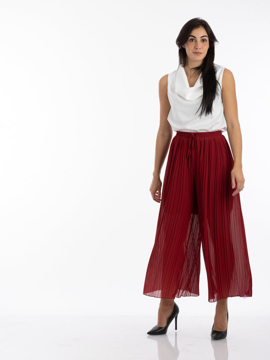 2204152- Wide Pleated Palazzo Pants