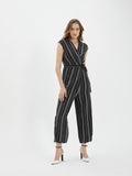 2227013- Vertical Striped Jumpsuit - Montania Shop