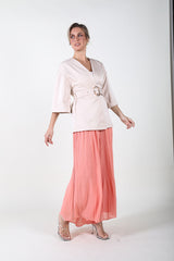 2204052- Pleated Palazzo Pants - Montania Shop