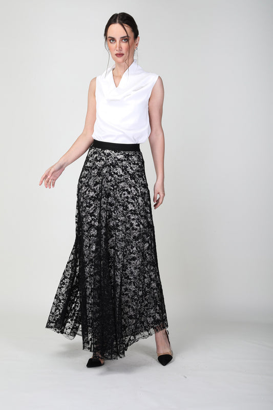 2301002- Floral Lace Skirt