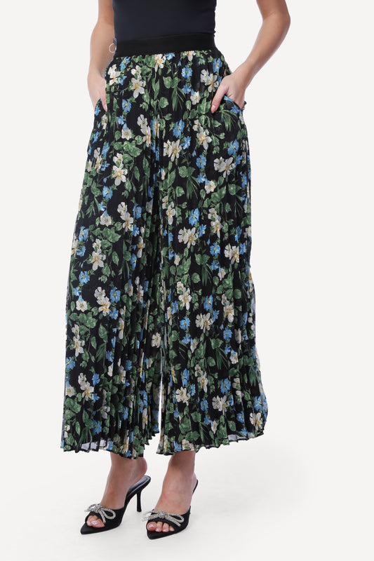 2304007- Floral Wide Leg Pants