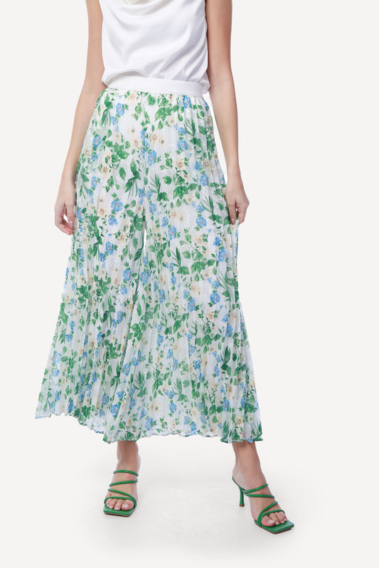 2304007- Floral Wide Leg Pants