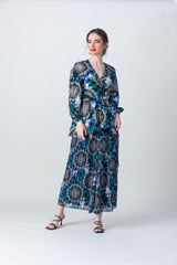 2304011- Printed Wide Leg Pants