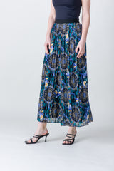 2304011- Printed Wide Leg Pants