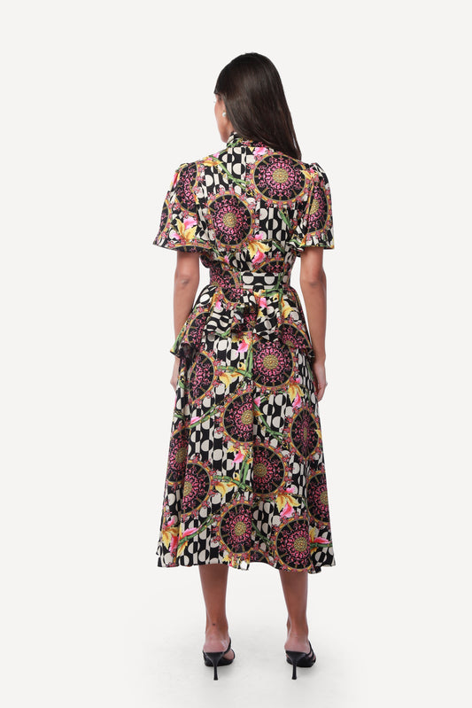 2306005- Layered Printed Dress