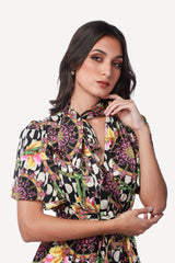 2306005- Layered Printed Dress