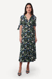 2306006-  Floral Print Wrap Dress