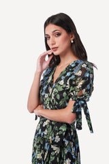 2306006-  Floral Print Wrap Dress