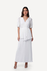 2306012- Short Sleeve Layered Dress