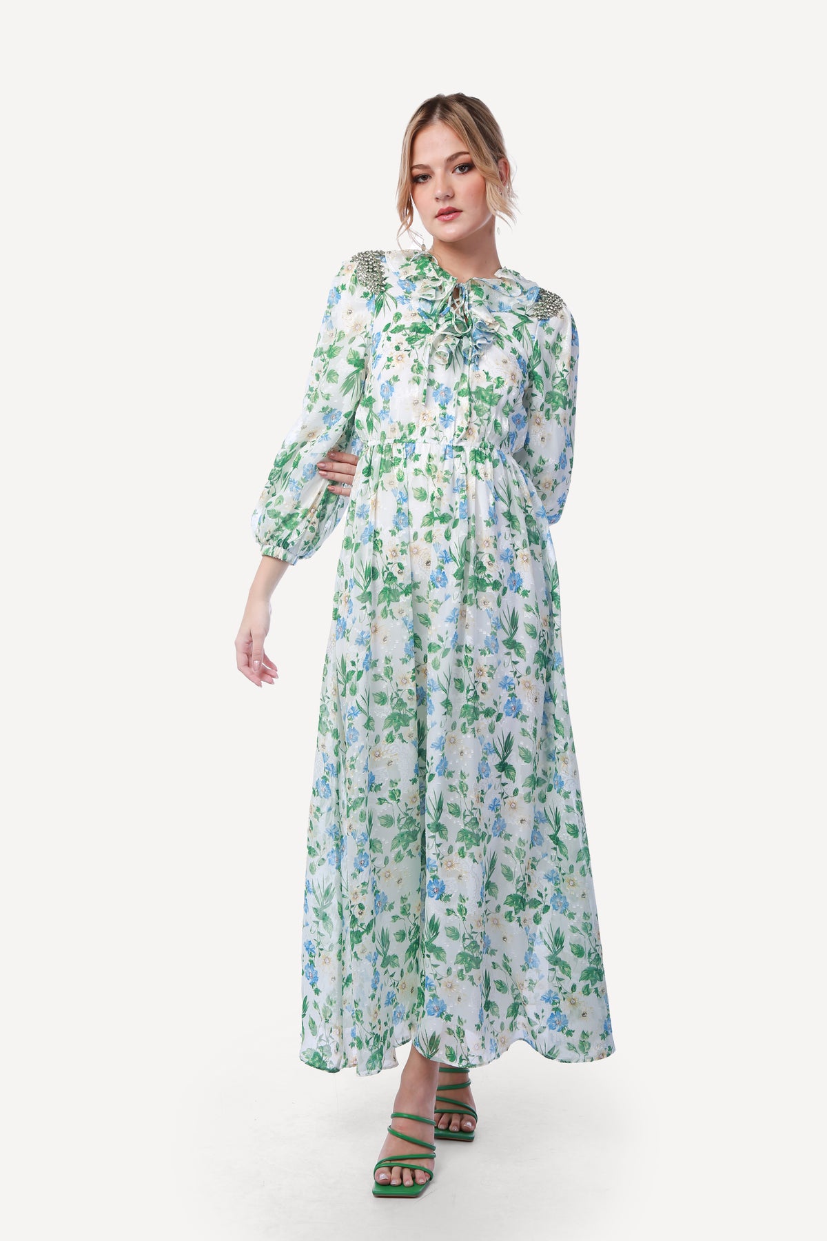 2343003- Floral Print Maxi Dress